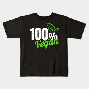 Vegetarian Logo For People Who Are 100 Per Cent Vegan Kids T-Shirt